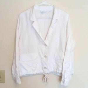 J. Jill White Jacket Linen Petite Medium